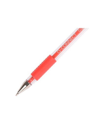 Boligrafo q-connect tinta gel rojo 0,7 mm sujecion de caucho