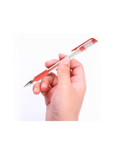 Boligrafo q-connect tinta gel rojo 0,7 mm sujecion de caucho