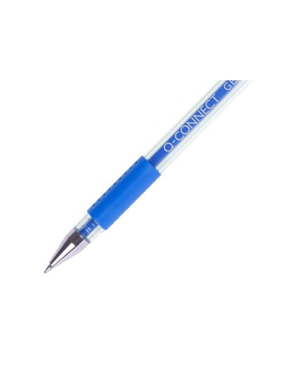 Boligrafo q-connect tinta gel azul 0,7 mm sujecion de caucho