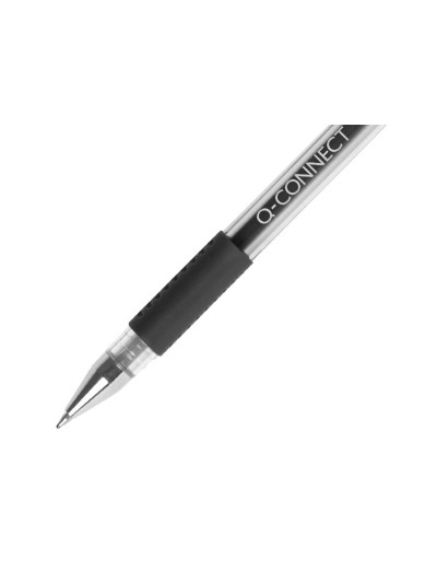 Boligrafo q-connect tinta gel negro 0,7 mm sujecion de caucho