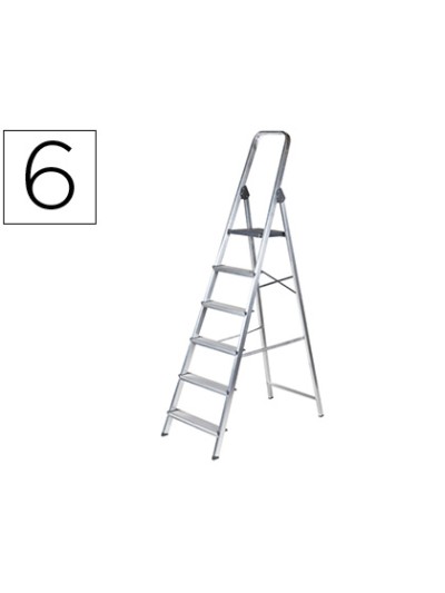 Escalera q-connect de aluminio 6peldaños 1203x510x1895 mm peso maximo 150 kg en-131