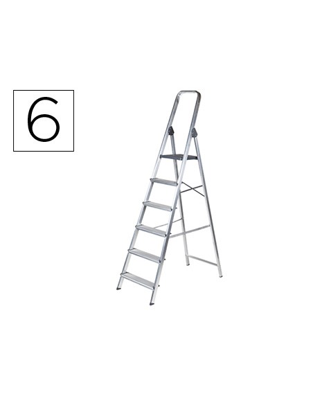 Escalera q-connect de aluminio 6peldaños 1203x510x1895 mm peso maximo 150 kg en-131