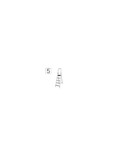 Escalera q-connect de aluminio 5 peldaños 1062x483x1675 mm peso maximo 150 kg en-131