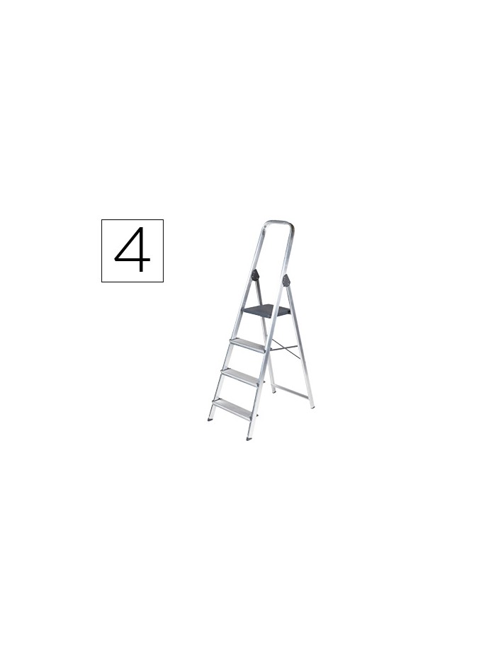 Escalera q-connect de aluminio 4 peldaños 860x462x1470 mm peso maximo 150 kg en-131 Escalera q-connect de aluminio 4 peldaños 860x462x1470 mm peso maximo 150 kg en-131