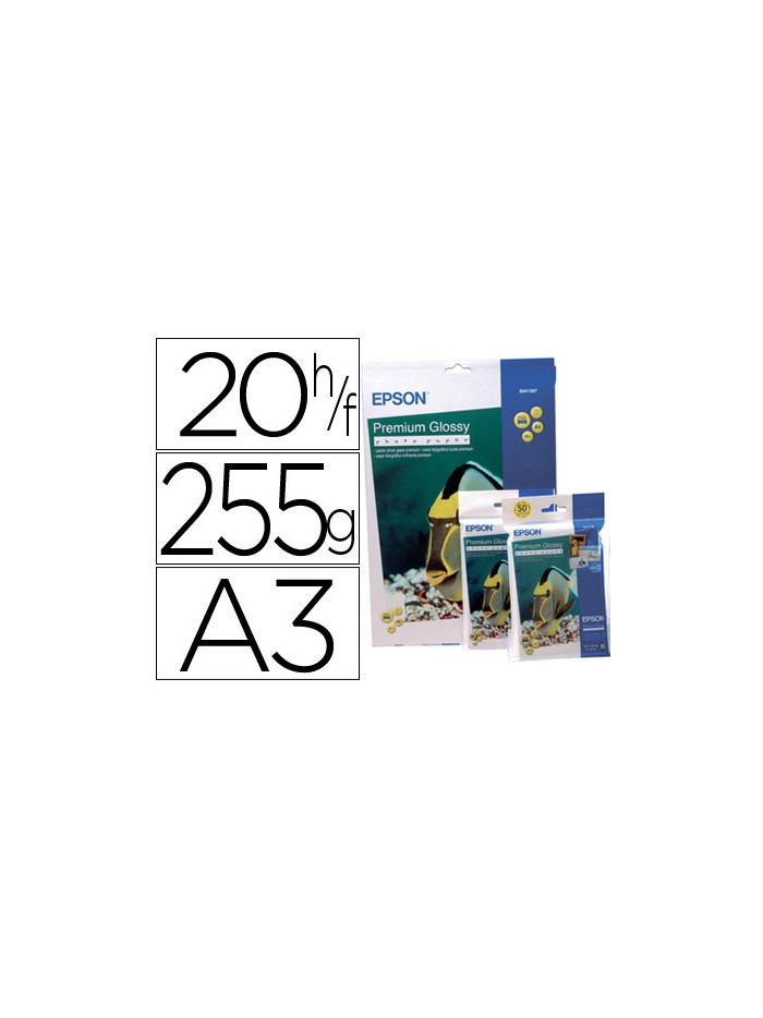Papel fotografico epson din a3 premium glossy 255 gr pack de 20 hojas Papel fotografico epson din a3 premium glossy 255 gr pack de 20 hojas