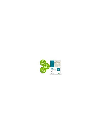 Papel verjurado liderpapel a4 120g/m2 blanco paquete de 100 hojas