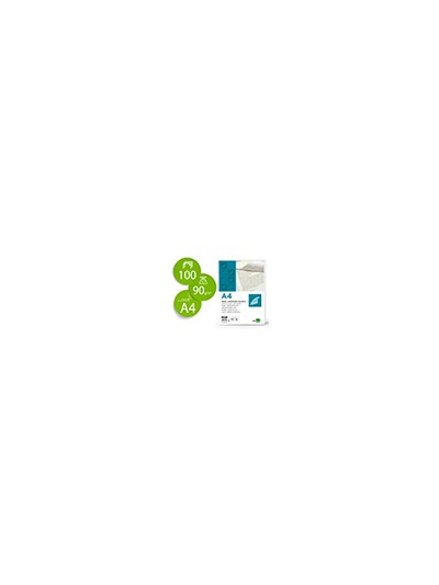 Papel verjurado liderpapel a4 90g/m2 blanco paquete de 100 hojas