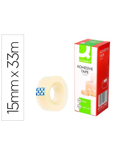 Cinta adhesiva q-connect transparente 33 mt x 15 mm