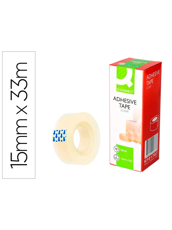 Cinta adhesiva q-connect transparente 33 mt x 15 mm Cinta adhesiva q-connect transparente 33 mt x 15 mm