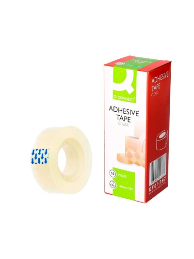 Cinta adhesiva q-connect transparente 33 mt x 15 mm