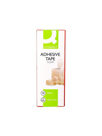 Cinta adhesiva q-connect transparente 33 mt x 15 mm