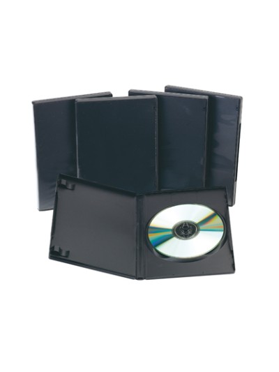 Caja dvd q-connect -con interior negro -pack de 5 unidades