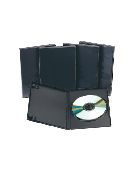 Caja dvd q-connect -con interior negro -pack de 5 unidades