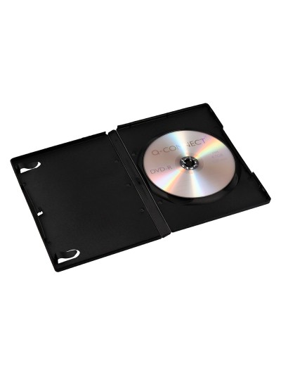 Caja dvd q-connect -con interior negro -pack de 5 unidades