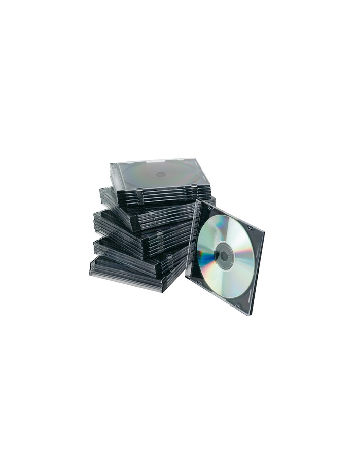 Caja de cd q-connect slim -con interior negro -pack de 25 unidades Caja de cd q-connect slim -con interior negro -pack de 25 unidades