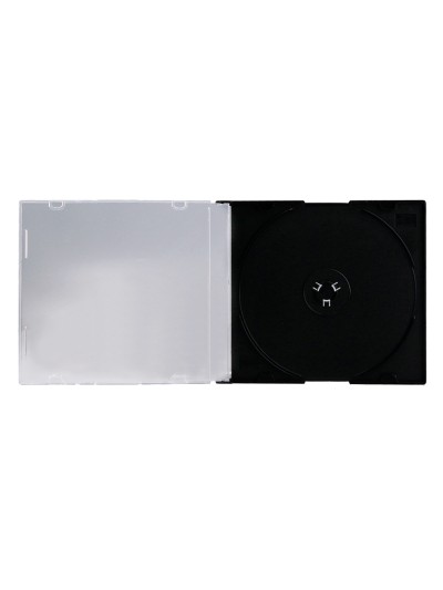 Caja de cd q-connect slim -con interior negro -pack de 25 unidades