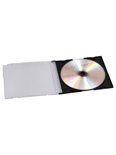 Caja de cd q-connect slim -con interior negro -pack de 25 unidades