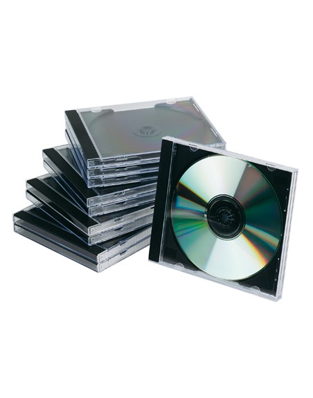 Caja de cd q-connect -con interior negro -pack de 10 unidades
