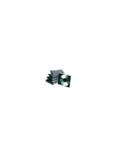 Caja de cd q-connect -con interior negro -pack de 10 unidades