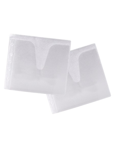 Sobre para 2 cd q-connect polipropileno con solapa multitaladro y forro protector-pack de 40 unidades