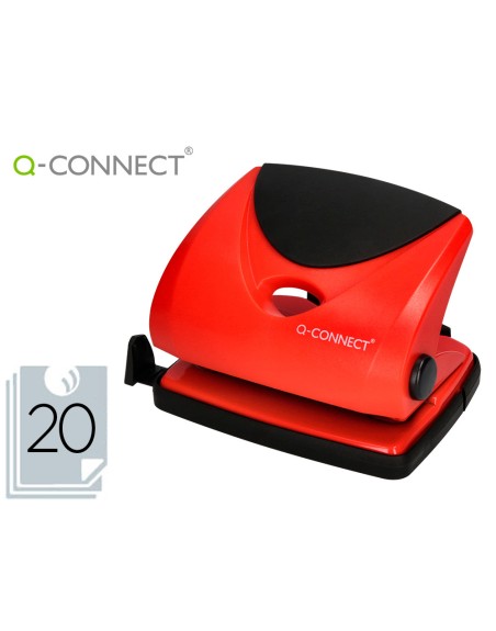 Taladrador q-connect kf02156 rojo abertura 2 mm capacidad 20 hojas