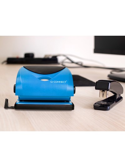 Taladrador q-connect kf02155 azul abertura 2 mm capacidad 20 hojas
