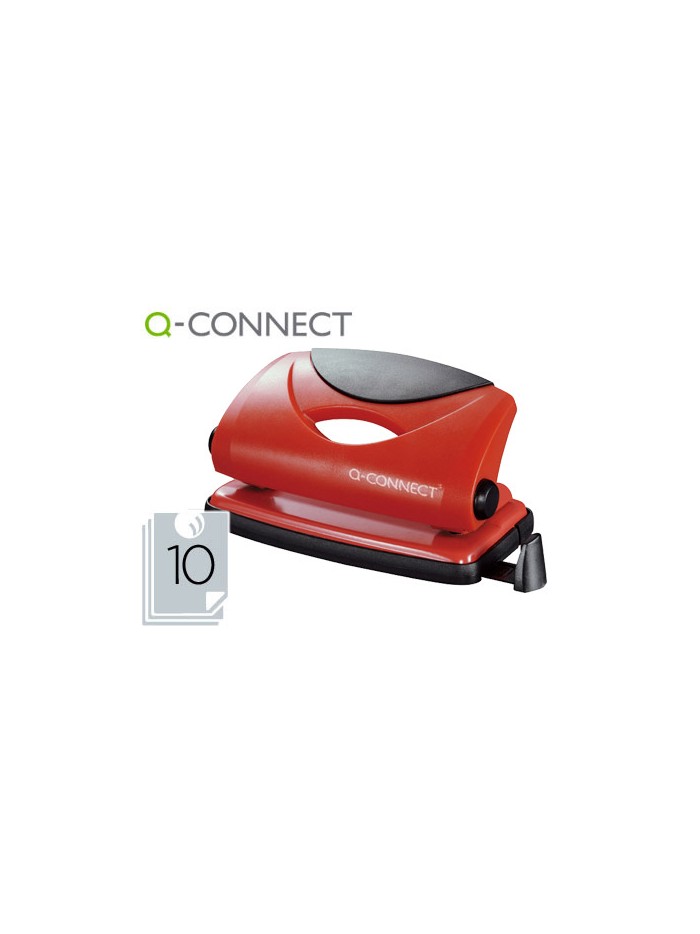 Taladrador q-connect kf02154 rojo abertura 1 mm capacidad 10 hojas Taladrador q-connect kf02154 rojo abertura 1 mm capacidad 10 hojas