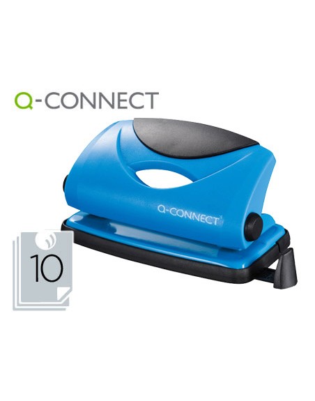 Taladrador q-connect kf02153 azul abertura 1 mm capacidad 10 hojas