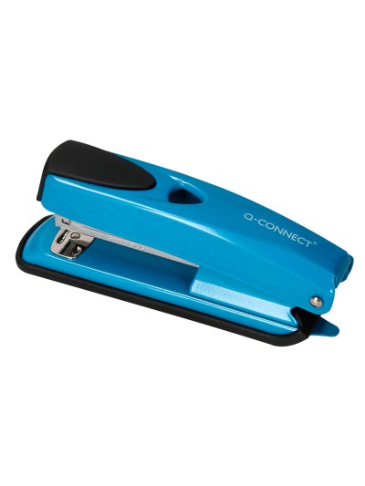 Grapadora q-connect kf02149 metalica azul capacidad 20 hojas