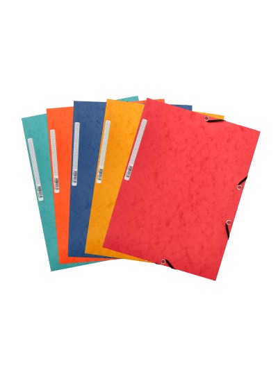 Carpeta q-connect gomas kf02174 carton simil-prespan solapas 320x243 mm colores surtidos