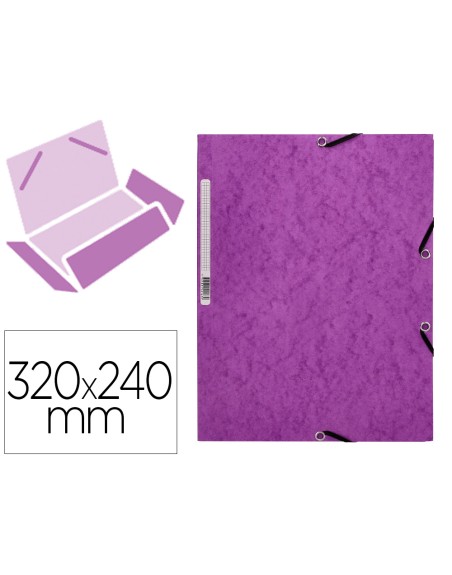 Carpeta q-connect gomas kf02171 carton simil-prespan solapas 320x243 mm violeta