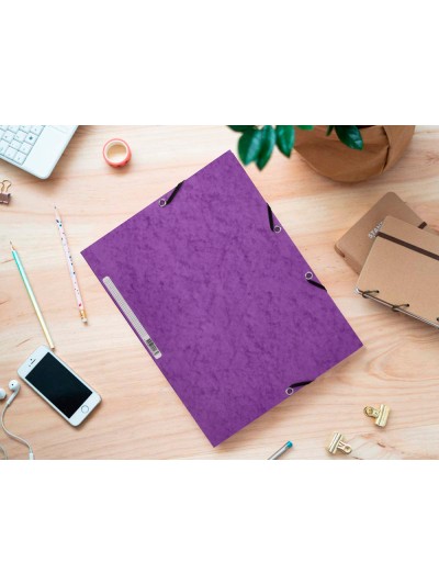 Carpeta q-connect gomas kf02171 carton simil-prespan solapas 320x243 mm violeta