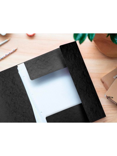 Carpeta q-connect gomas kf02169 carton simil-prespan solapas 320x243 mm negra
