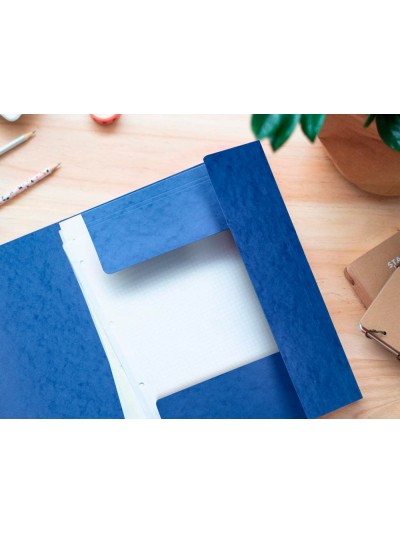 Carpeta q-connect gomas kf02167 carton simil-prespan solapas 320x243 mm azul