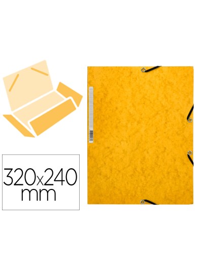 Carpeta q-connect gomas kf02166 carton simil-prespan solapas 320x243 mm amarilla