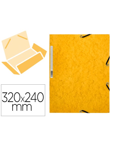 Carpeta q-connect gomas kf02166 carton simil-prespan solapas 320x243 mm amarilla