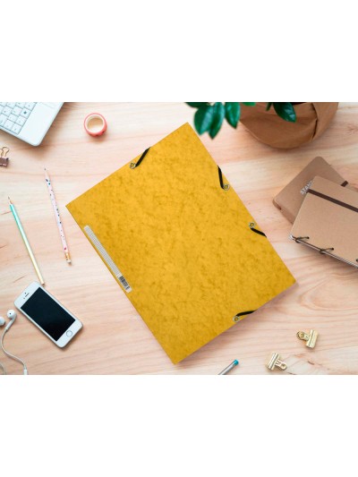 Carpeta q-connect gomas kf02166 carton simil-prespan solapas 320x243 mm amarilla