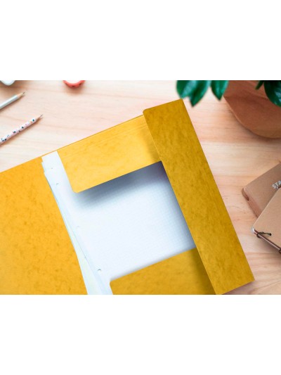 Carpeta q-connect gomas kf02166 carton simil-prespan solapas 320x243 mm amarilla