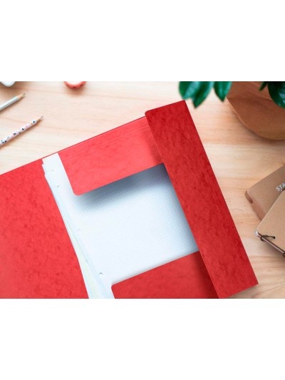 Carpeta q-connect gomas kf02165 carton simil-prespan solapas 320x243 mm roja