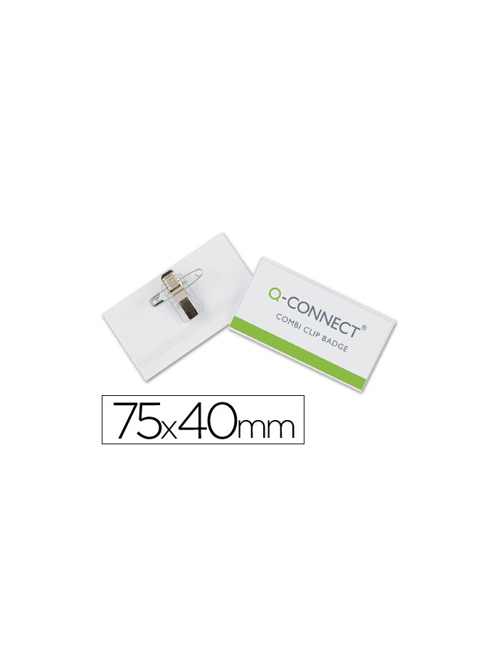 Identificador q-connect con pinza e imperdible kf01568 40x75 mm Identificador q-connect con pinza e imperdible kf01568 40x75 mm