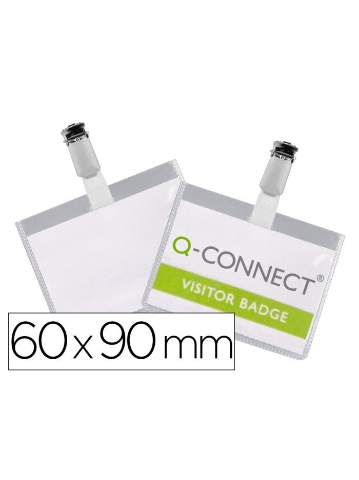 Identificador con pinza q-connect kf01562 60x90 mm cerrada Identificador con pinza q-connect kf01562 60x90 mm cerrada