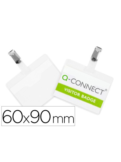 Identificador con pinza q-connect kf01560 60x90 mm con apertura superior