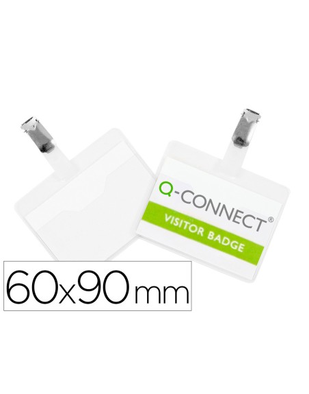 Identificador con pinza q-connect kf01560 60x90 mm con apertura superior
