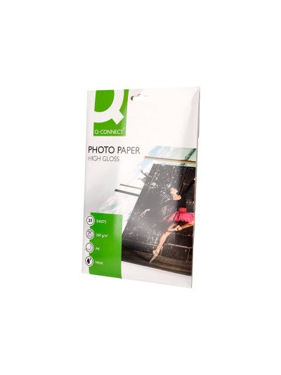 Papel q-connect foto glossy kf02163 din a4 alta calidad digital photo para ink-jet bolsa de 20 hojas de 260 gr