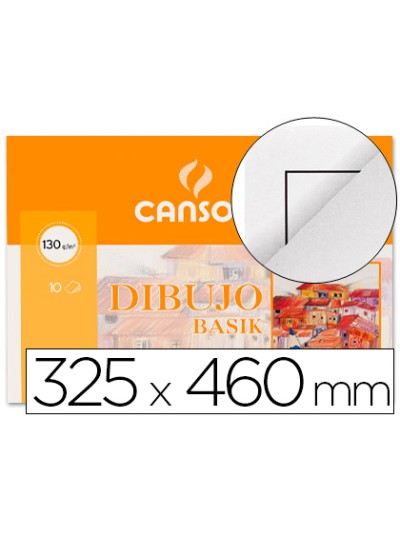 Papel dibujo basik din a3+ 32,5x 46 cm con recuadro minipack de 10 hojas