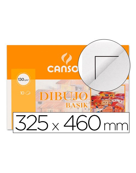Papel dibujo basik din a3+ 32,5x 46 cm con recuadro minipack de 10 hojas