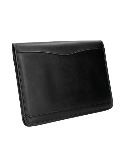 Carpeta portafolios q-connect cremallera 4 anillas 20 mm concalculadora con bolsa para movil color negro 260x355 mm