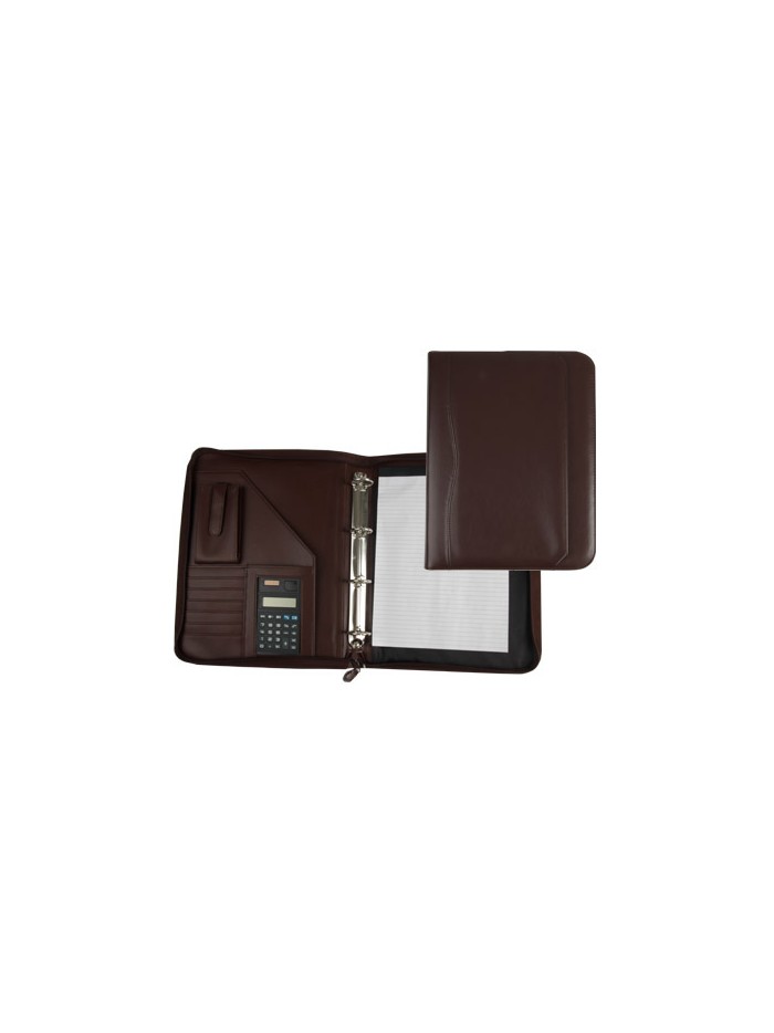 Carpeta portafolios q-connect cremallera 4 anillas 20 mm concalculadora con bolsa para movil color marron 260x355 mm Carpeta portafolios q-connect cremallera 4 anillas 20 mm concalculadora con bolsa para movil color marron 260x355 mm