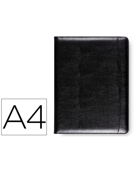 Carpeta portafolios q-connect sin cremallera sin asas con departamentos interiores colornegro 320x250 mm