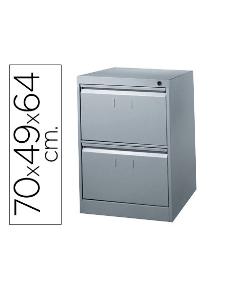 Fichero cajones de suelo metalico de 2 cajones 70cm alto,64cm prof,49cm anchocolor gris n.1375